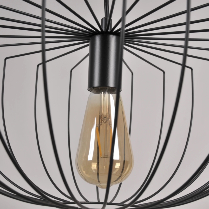 Κρεμαστό φωτιστικό οροφής JASMINA 1xE27/20W/230V διάμετρος 40 cm μαύρο