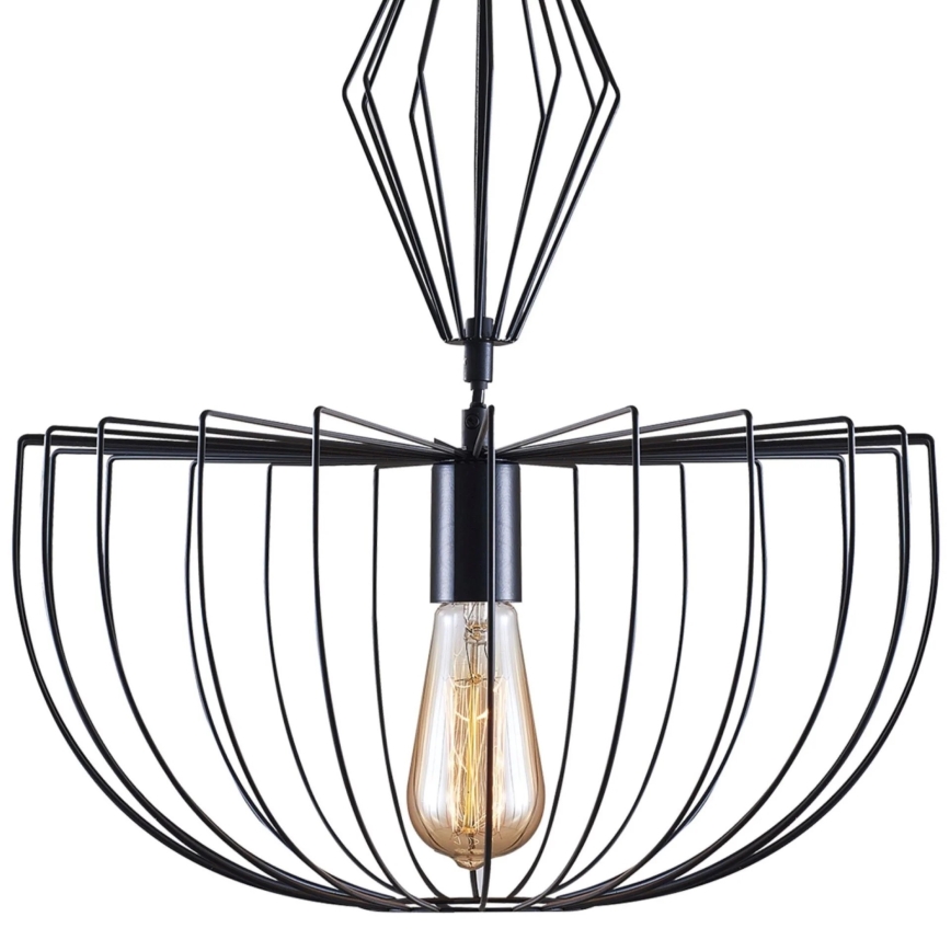 Κρεμαστό φωτιστικό οροφής JASMINA 1xE27/20W/230V διάμετρος 40 cm μαύρο