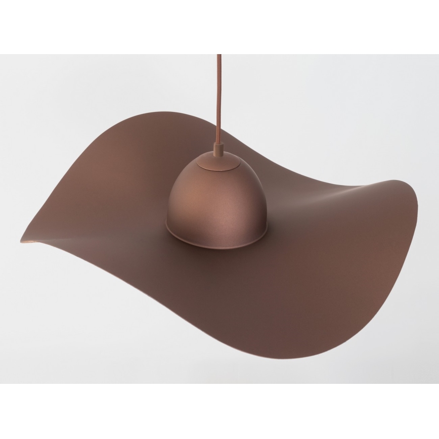 Κρεμαστό φωτιστικό οροφής KAPELLO 1xE27/60W/230V διάμετρος 55 cm καφέ/χαλκός