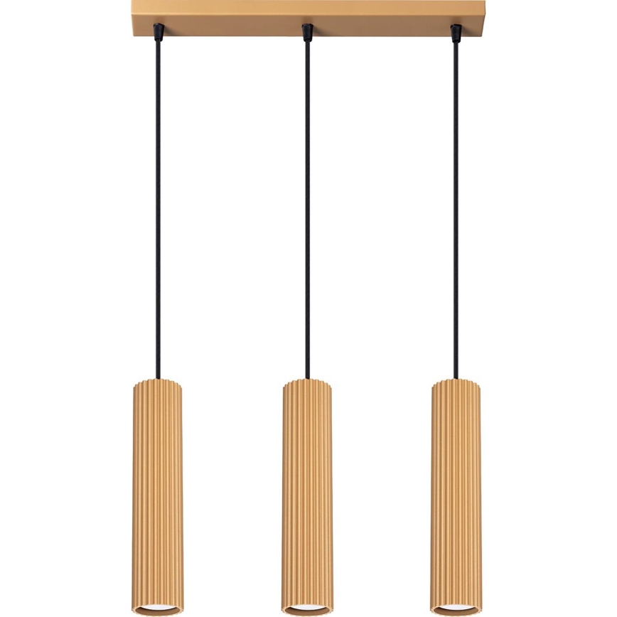 Κρεμαστό φωτιστικό οροφής KARBON 3xGU10/10W/230V χρυσό