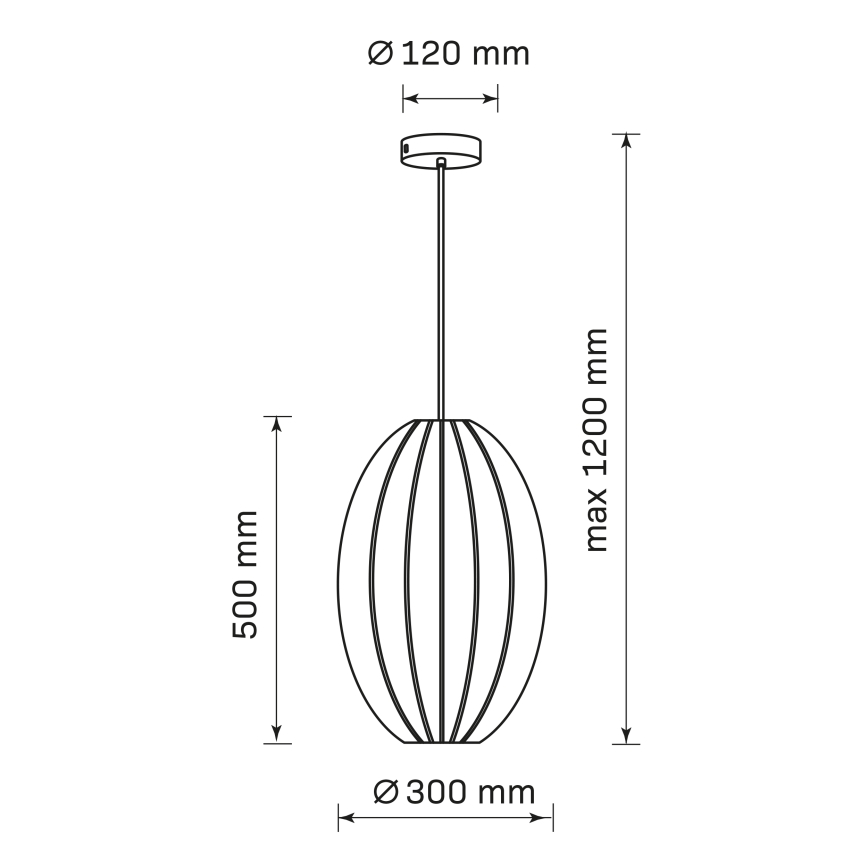Κρεμαστό φωτιστικό οροφής KAREI 1xE27/20W/230V διάμετρος 30 cm μαύρο