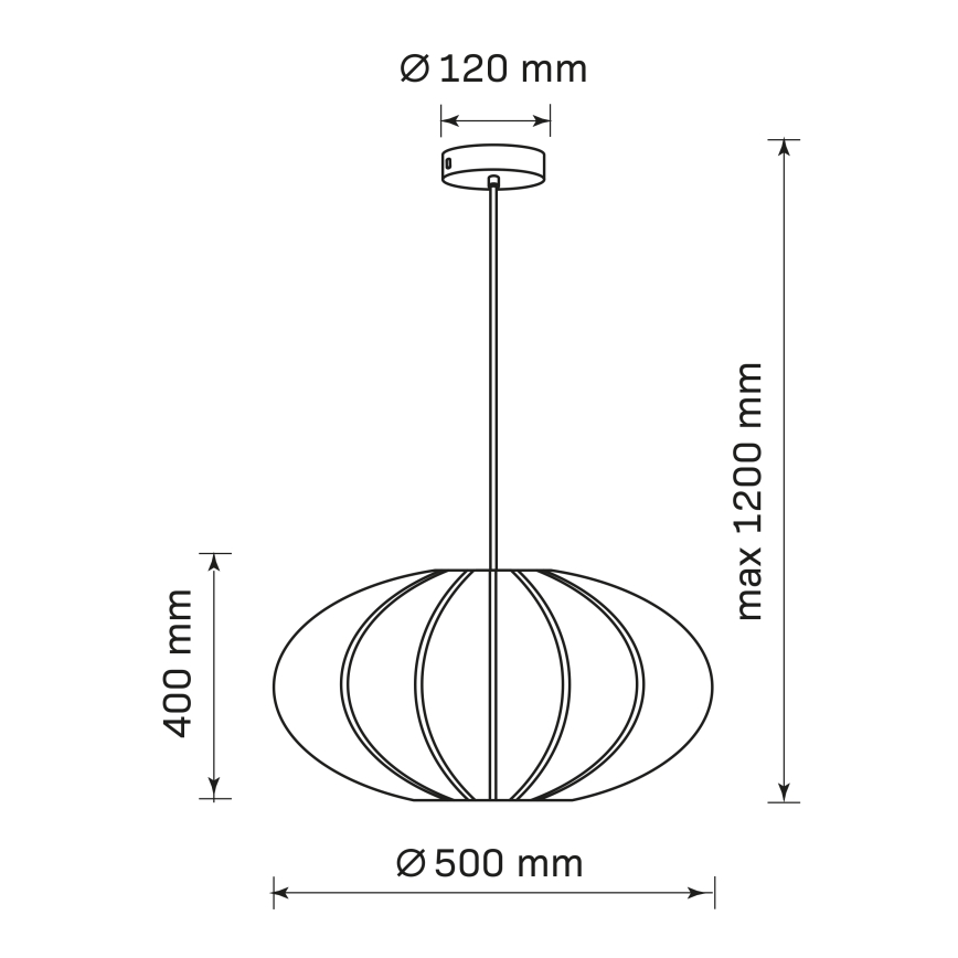 Κρεμαστό φωτιστικό οροφής KINU 1xE27/20W/230V διάμετρος 50 cm λευκό
