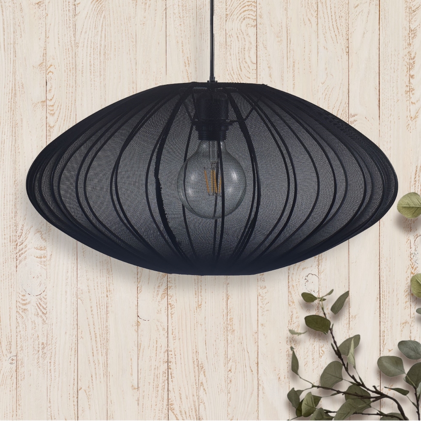 Κρεμαστό φωτιστικό οροφής KINU 1xE27/20W/230V διάμετρος 50 cm μαύρο