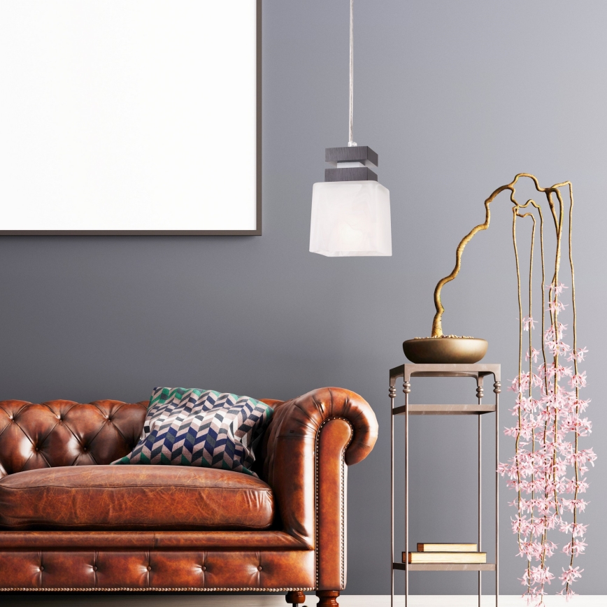 Κρεμαστό φωτιστικό οροφής KUBUS 1xE27/60W/230V οξιά