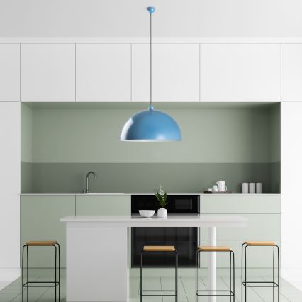 Κρεμαστό φωτιστικό οροφής KURE 1xE27/40W/230V μπλε