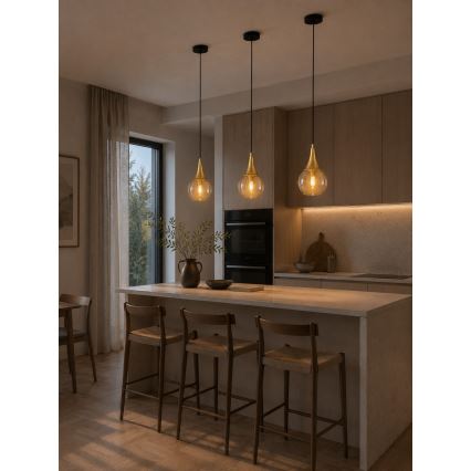 Κρεμαστό φωτιστικό οροφής LACRIMA HONEY 1xE27/60W/230V