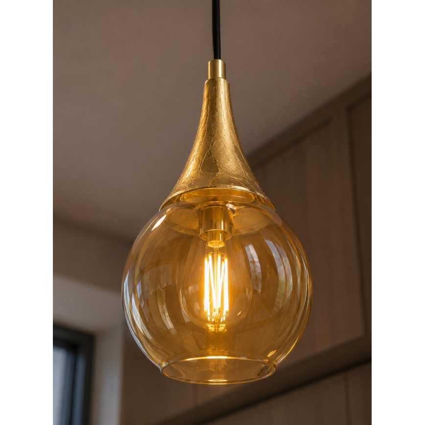 Κρεμαστό φωτιστικό οροφής LACRIMA HONEY 1xE27/60W/230V