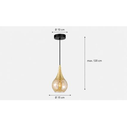 Κρεμαστό φωτιστικό οροφής LACRIMA HONEY 1xE27/60W/230V