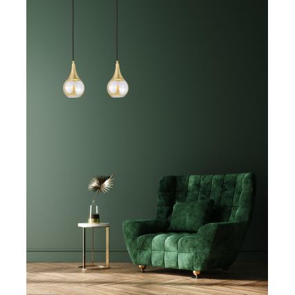 Κρεμαστό φωτιστικό οροφής LACRIMA HONEY 2xE27/60W/230V