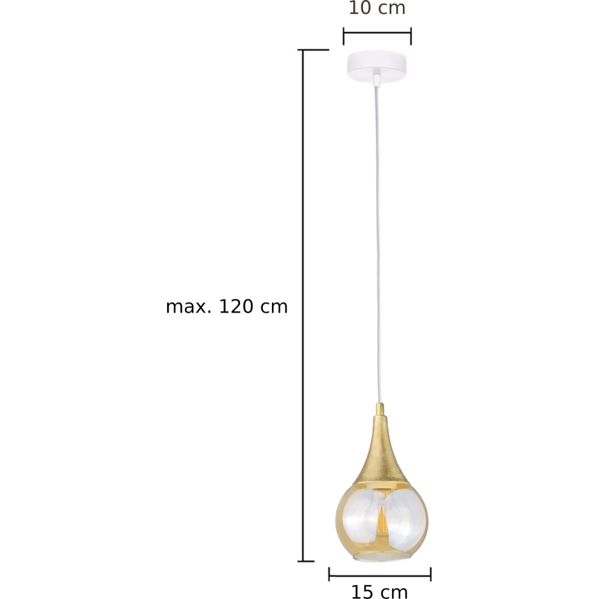 Κρεμαστό φωτιστικό οροφής LACRIMA WHITE 1xE27/60W/230V