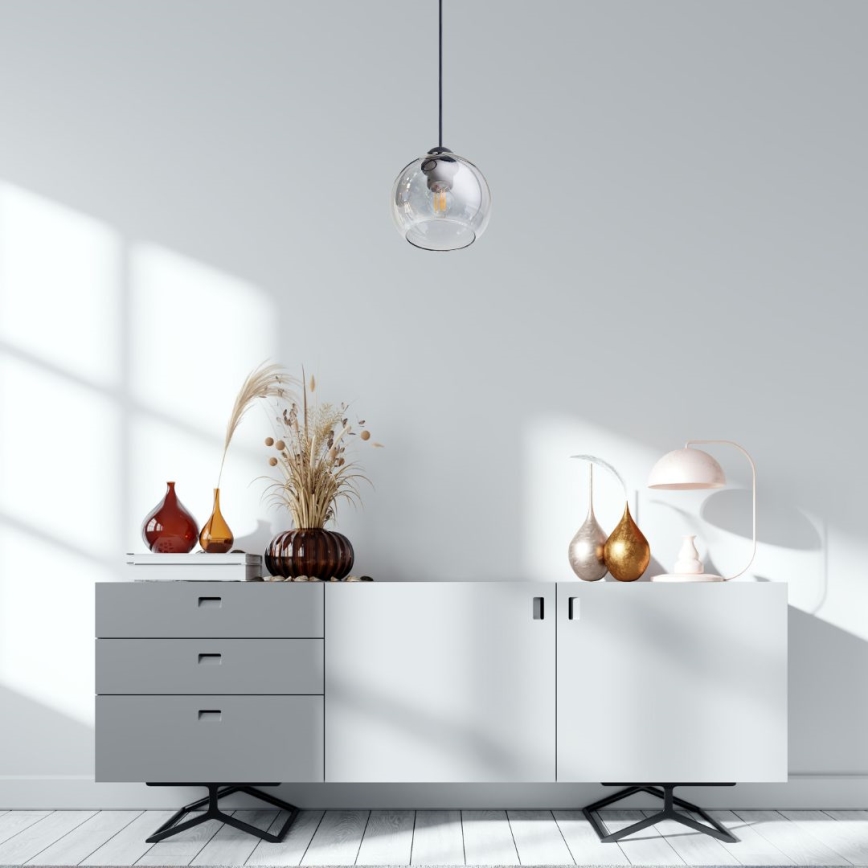 Κρεμαστό φωτιστικό οροφής LATIL 1xE27/60W/230V μαύρο