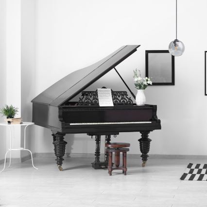 Κρεμαστό φωτιστικό οροφής LATIL 1xE27/60W/230V μαύρο