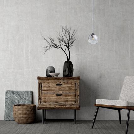 Κρεμαστό φωτιστικό οροφής LATIL 1xE27/60W/230V μαύρο