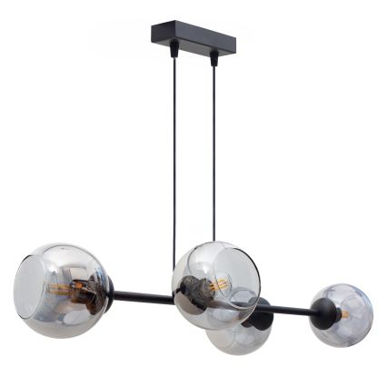 Κρεμαστό φωτιστικό οροφής LATIL 4xE27/60W/230V μαύρο