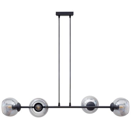 Κρεμαστό φωτιστικό οροφής LATIL 4xE27/60W/230V μαύρο