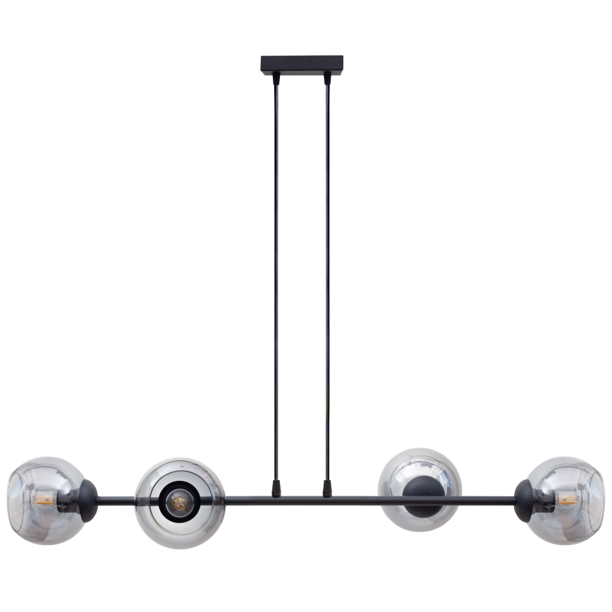 Κρεμαστό φωτιστικό οροφής LATIL 4xE27/60W/230V μαύρο