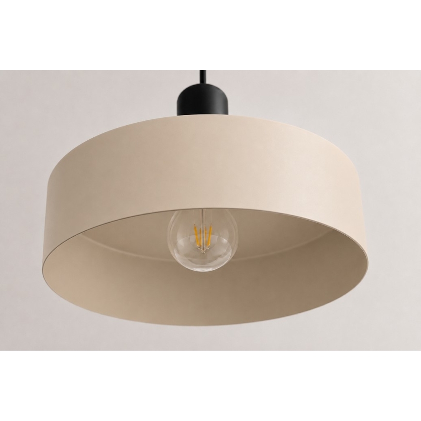 Κρεμαστό φωτιστικό οροφής LATTE 3xE27/60W/230V μπεζ/μαύρο