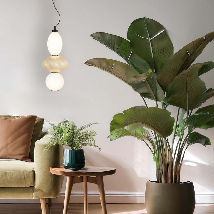 Κρεμαστό φωτιστικό οροφής LED ASCOLI LED/18W/230V διάμετρος 20 cm μπεζ