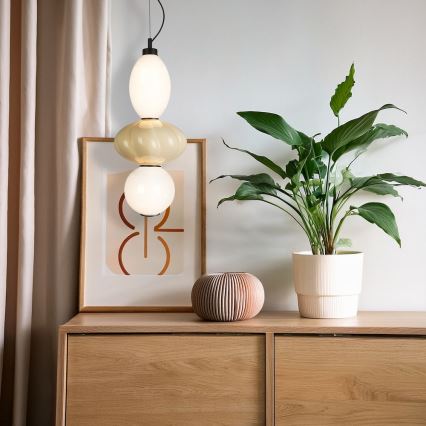 Κρεμαστό φωτιστικό οροφής LED ASCOLI LED/18W/230V διάμετρος 20 cm μπεζ