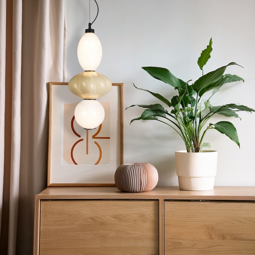 Κρεμαστό φωτιστικό οροφής LED ASCOLI LED/18W/230V διάμετρος 20 cm μπεζ