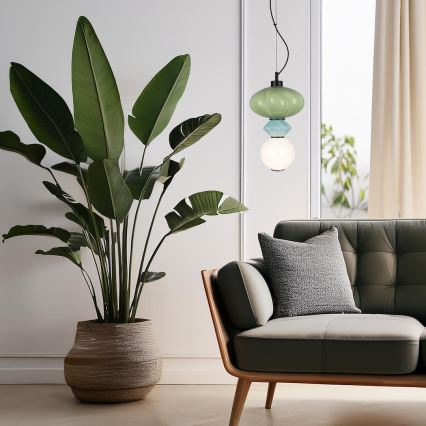 Κρεμαστό φωτιστικό οροφής LED ASCOLI LED/8W/230V διάμετρος 20 cm πράσινο/μπλε