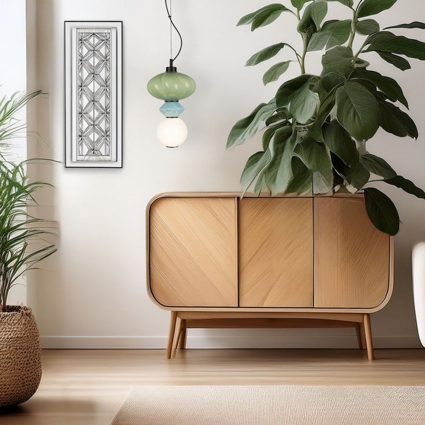 Κρεμαστό φωτιστικό οροφής LED ASCOLI LED/8W/230V διάμετρος 20 cm πράσινο/μπλε