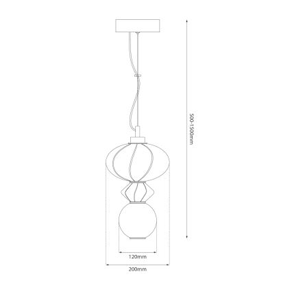 Κρεμαστό φωτιστικό οροφής LED ASCOLI LED/8W/230V διάμετρος 20 cm πράσινο/μπλε