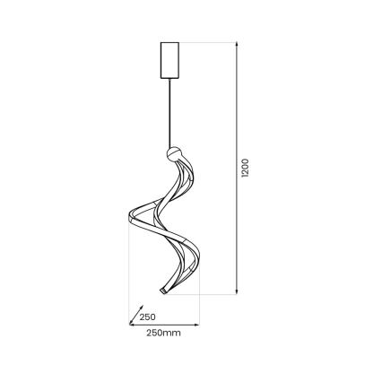 Κρεμαστό φωτιστικό οροφής LED COLIA LED/19W/230V μαύρο/χρυσό