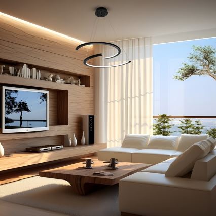 Κρεμαστό φωτιστικό οροφής LED DOUBLEMOON LED/30W/230V μαύρο