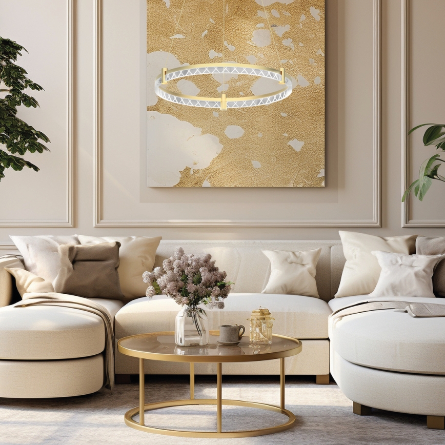 Κρεμαστό φωτιστικό οροφής LED ELEGANCE LED/36W/230V διάμετρος 60 cm χρυσό