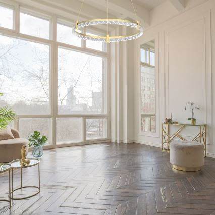 Κρεμαστό φωτιστικό οροφής LED ELEGANCE LED/36W/230V διάμετρος 60 cm χρυσό