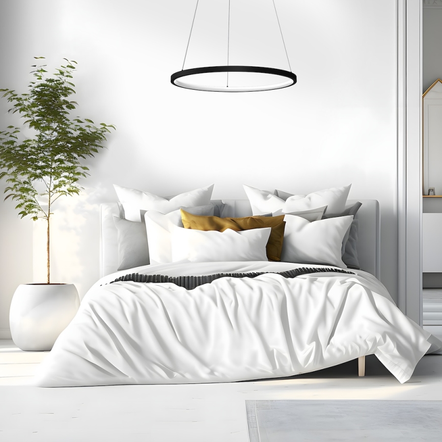 Κρεμαστό φωτιστικό οροφής LED HOOP LED/27W/230V διάμετρος 50 cm 4000K μαύρο