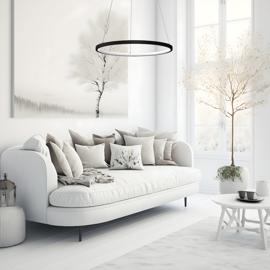 Κρεμαστό φωτιστικό οροφής LED HOOP LED/27W/230V διάμετρος 50 cm 4000K μαύρο