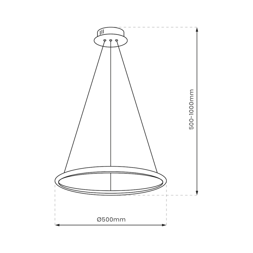 Κρεμαστό φωτιστικό οροφής LED HOOP LED/27W/230V διάμετρος 50 cm 4000K χρυσό