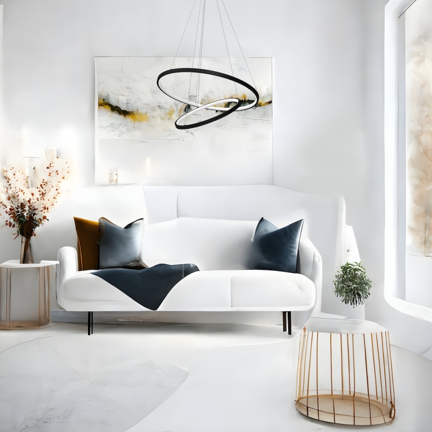 Κρεμαστό φωτιστικό οροφής LED HOOP LED/51W/230V διάμετρος 60 cm 4000K μαύρο