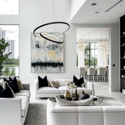 Κρεμαστό φωτιστικό οροφής LED HOOP LED/51W/230V διάμετρος 60 cm 4000K μαύρο