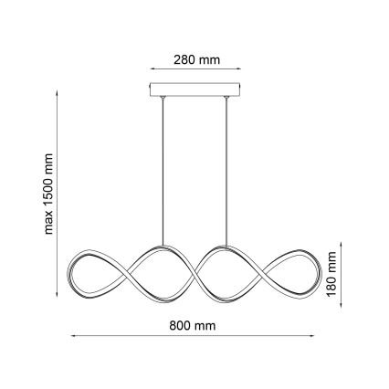 Κρεμαστό φωτιστικό οροφής LED INFINITO LED/34W/230V μαύρο