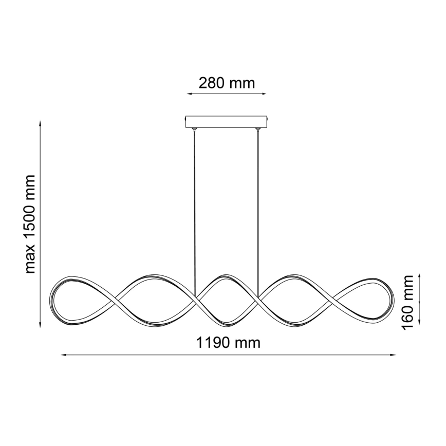 Κρεμαστό φωτιστικό οροφής LED INFINITO LED/43W/230V μαύρο
