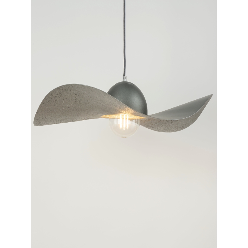 Κρεμαστό φωτιστικό οροφής LED KAPELLO 1xE27/60W/230V διάμετρος 55 cm γκρι/ασήμι
