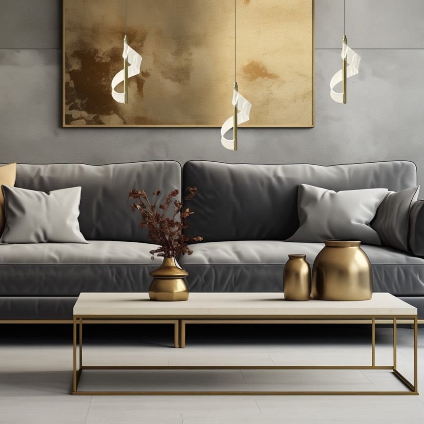 Κρεμαστό φωτιστικό οροφής LED LARGO LED/10W/230V χρυσό