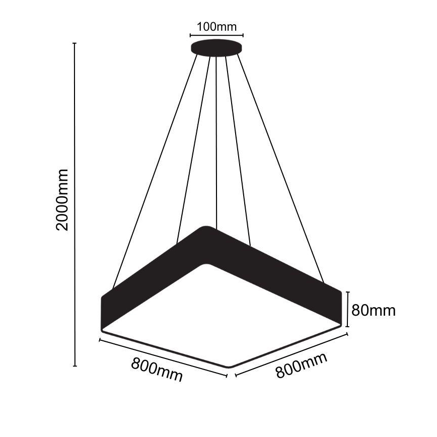 Κρεμαστό φωτιστικό οροφής LED LED/110W/230V 4000K 80x80 cm