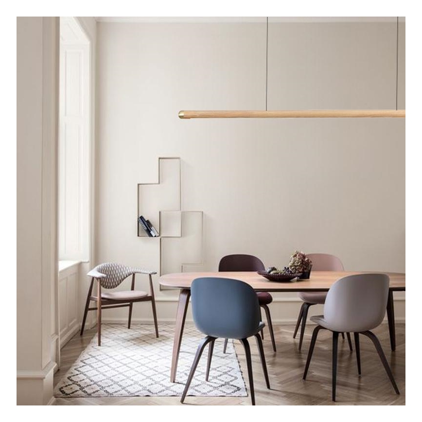 Κρεμαστό φωτιστικό οροφής LED LED/22W/230V 4000K 120 cm τέφρα/μασίφ ξύλο