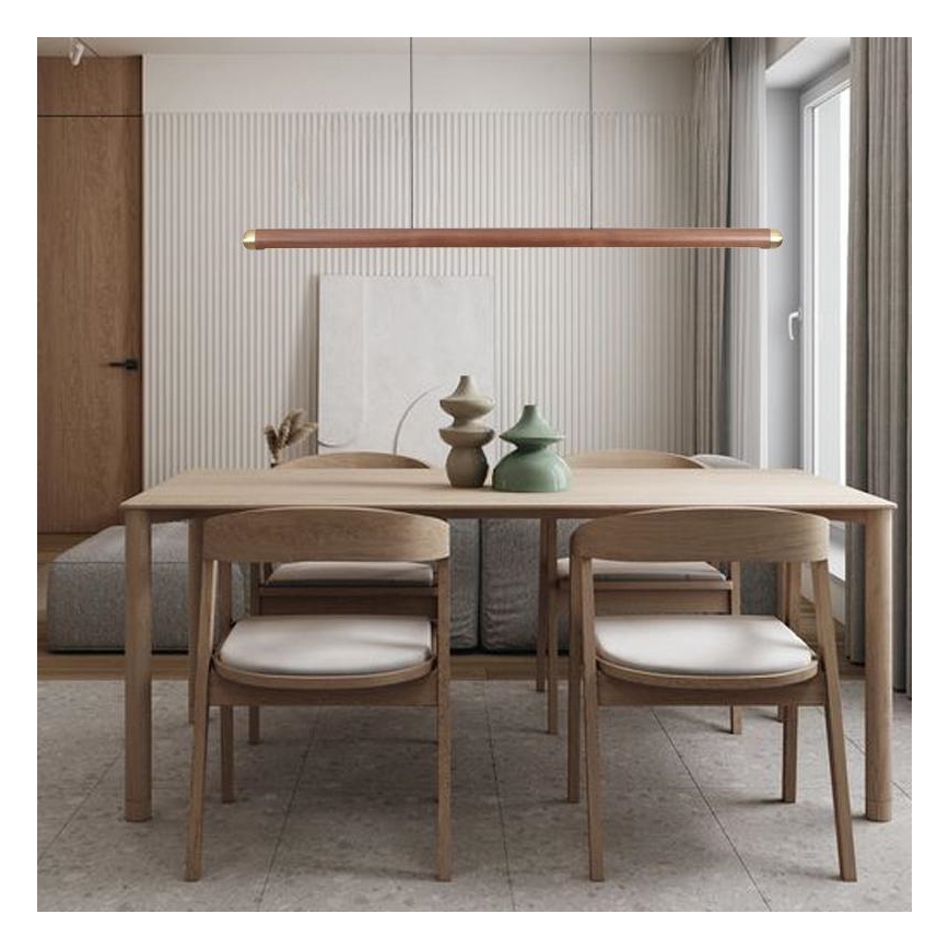 Κρεμαστό φωτιστικό οροφής LED LED/22W/230V 4000K 120 cm τέφρα/μασίφ ξύλο