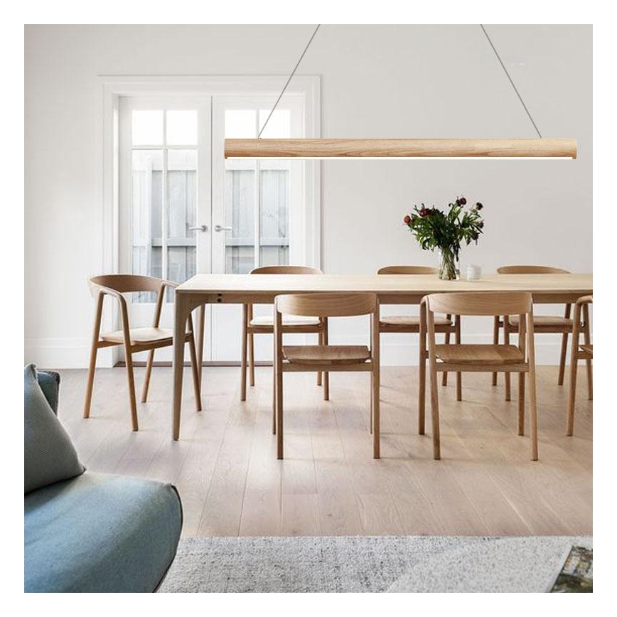 Κρεμαστό φωτιστικό οροφής LED LED/22W/230V 4000K 120 cm τέφρα/μασίφ ξύλο