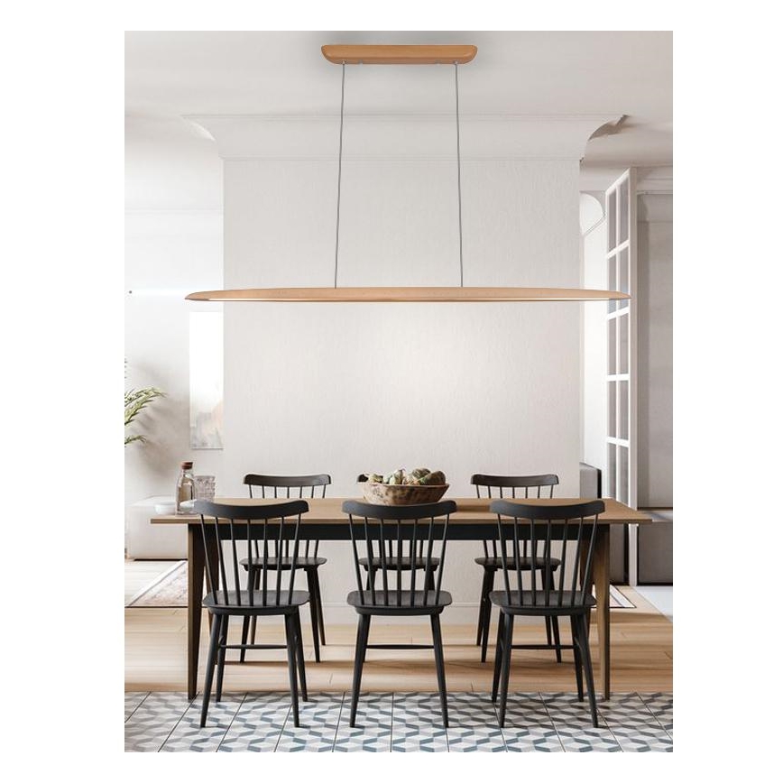 Κρεμαστό φωτιστικό οροφής LED LED/22W/230V 4000K 130 cm οξιά/μασίφ ξύλο