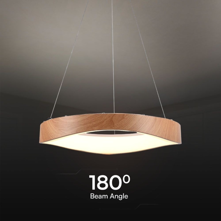 Κρεμαστό φωτιστικό οροφής LED LED/25W/230V 3000K ø 50 cm καφέ