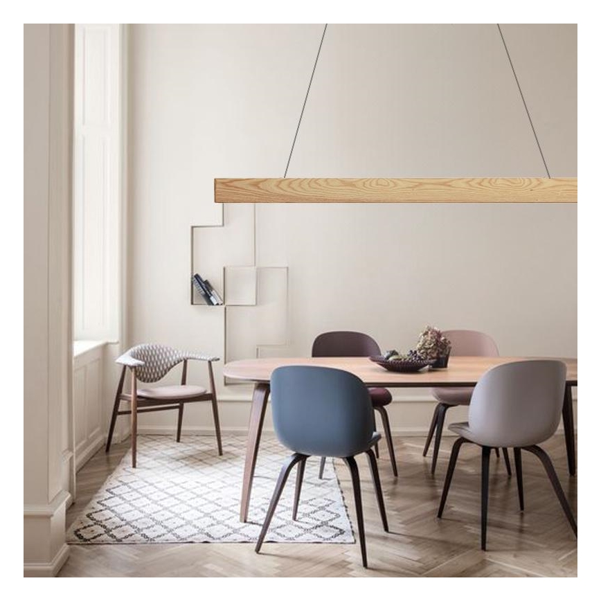 Κρεμαστό φωτιστικό οροφής LED LED/26W/230V 4000K 150 cm τέφρα/μασίφ ξύλο