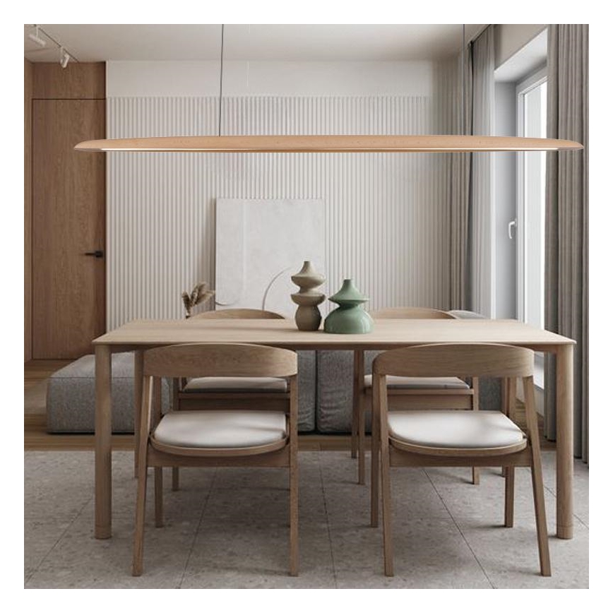 Κρεμαστό φωτιστικό οροφής LED LED/26W/230V 4000K 150 cm οξιά/μασίφ ξύλο