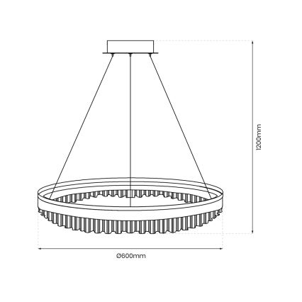 Κρεμαστό φωτιστικό οροφής LED LED/52W/230V διάμετρος 60 cm χρυσό