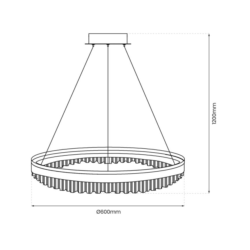 Κρεμαστό φωτιστικό οροφής LED LED/52W/230V διάμετρος 60 cm χρυσό